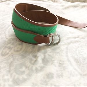 Women’s Ralph Lauren Kelly Green Canvas Equestrian Belt XL